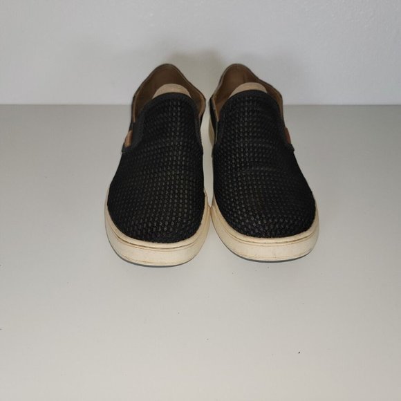 Olukai Womens Pehuea Black Mesh Shoes Sz 8.5 US Slide Option Slip On Flats - Picture 2 of 7
